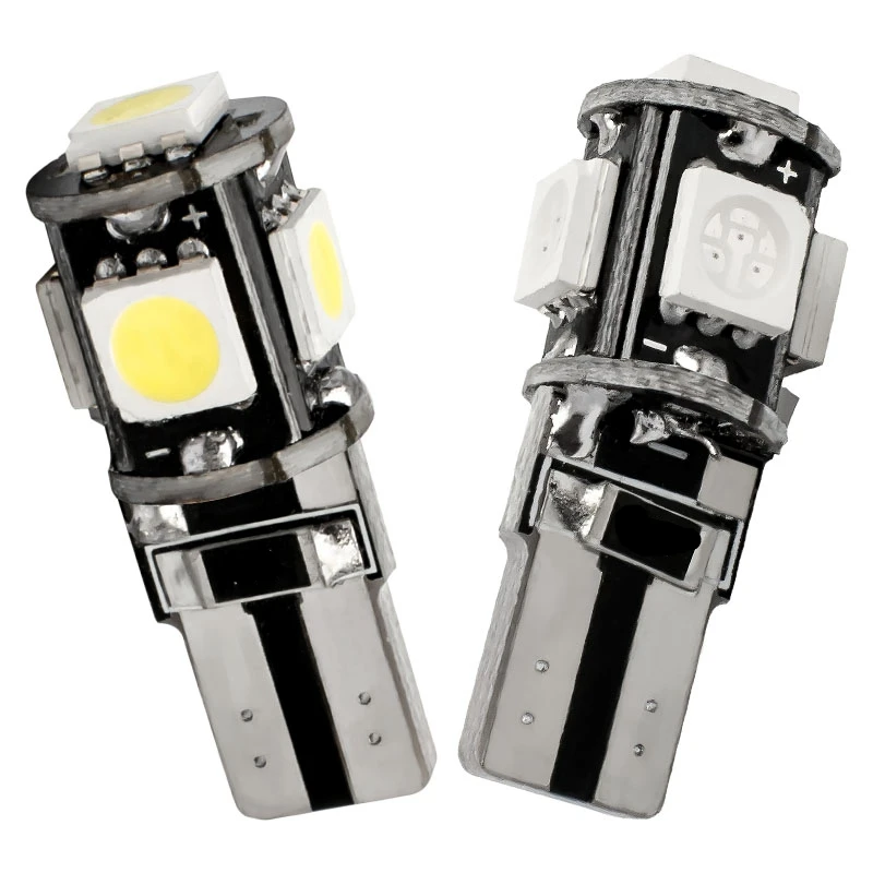 10 шт. T10 5 SMD 5050 светодиодный Canbus без ошибок автомобильные интерьерные огни W5W 194 5SMD
