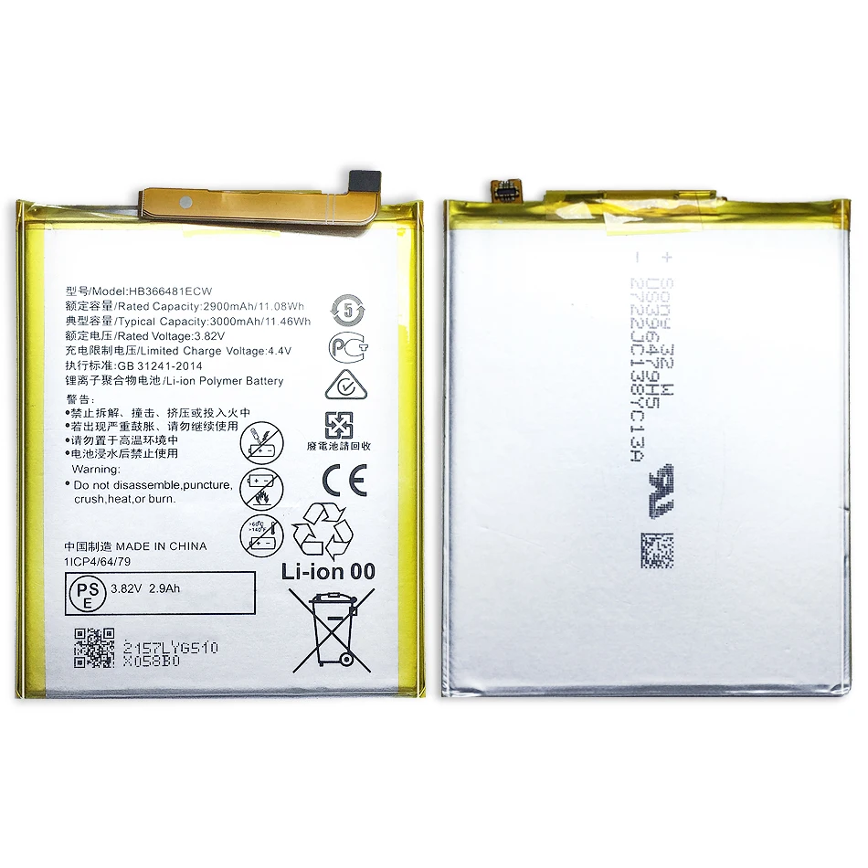 Аккумулятор HB366481ECW для Huawei P8 P9 P10 P20 Lite/Honor 5C 7A 7C 8 9 V8 V9 V10 V20 Pro Play/Enjoy 7S 8E/Y5 Y6 II Y7 2017/pra