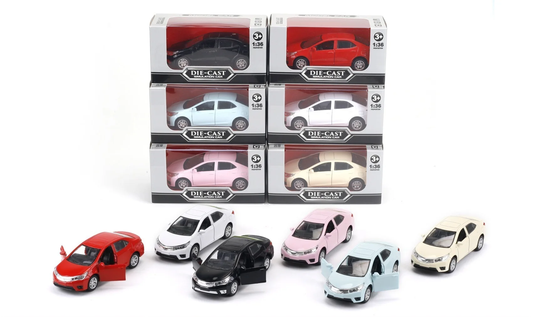 Модель автомобиля из сплава модель такси сплав Воин открывание двери Scale1: 36 Toyota Corolla