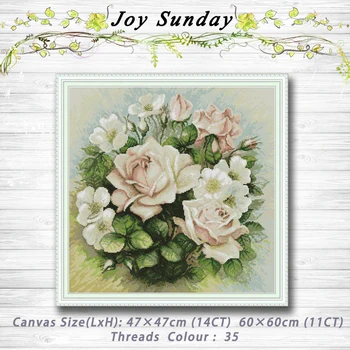 

Pink rose flower decor Patterns dmc 14CT 11CT Counted Cross Stitch Sets embroidery sets Needlework kits Home decor