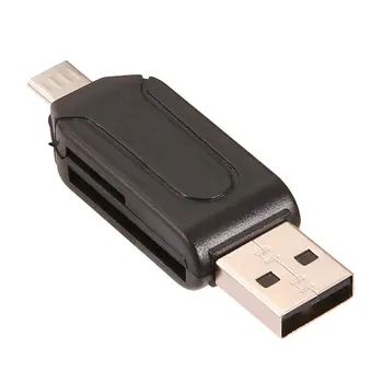 

ABS 55 x 16 x 10mm (L x W x H) Universal Card Reader Mobile phone PC card reader Micro USB OTG Card Reader flash memory
