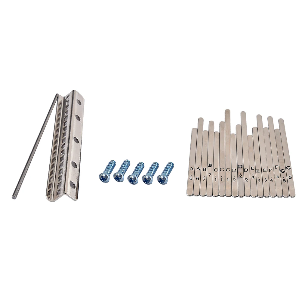 Tooyful Exquisite 1 Pack Stainless Steel Keys Kits Hardware for 17 Keys Thumb Piano Kalimba Replacement Parts DIY