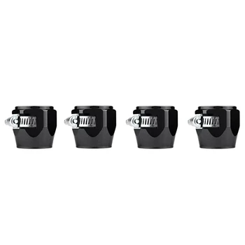 

4Pcs Aluminum Hex Hose Finisher Clamp with Screw Band Hose End Cover 10AN