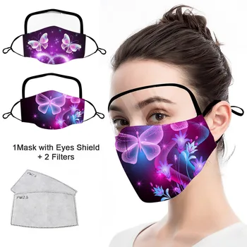 

Reuseable Face Mask With Eyes Shield Washable Face Mask Facial Mask Breathable Face Mouth Mask Cloth mondmaskers