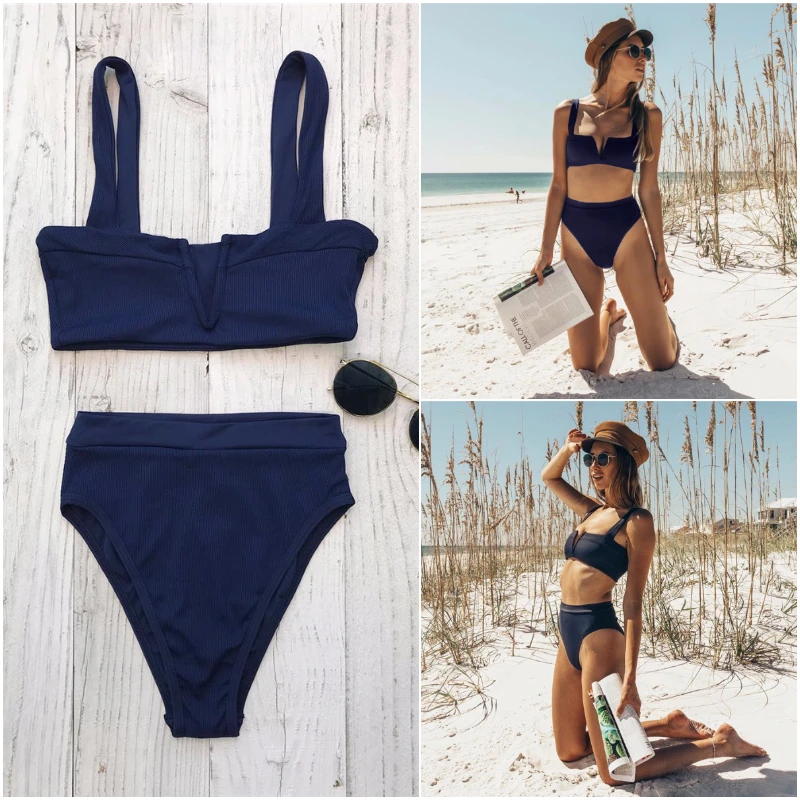 

2019 Sexy Two Piece Swimsuit Women Patchwork Swimwear Push Up Monokini Bandage Swimming Suit For Maillot De Bain Femme