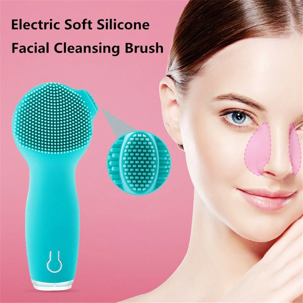 Cepillo eléctrico de silicona ultrasónico para limpieza Facial, Sónico limpiador Facial, Mini masajeador de lavado, recargable|Dispositivos de limpieza facial con motor| - AliExpress