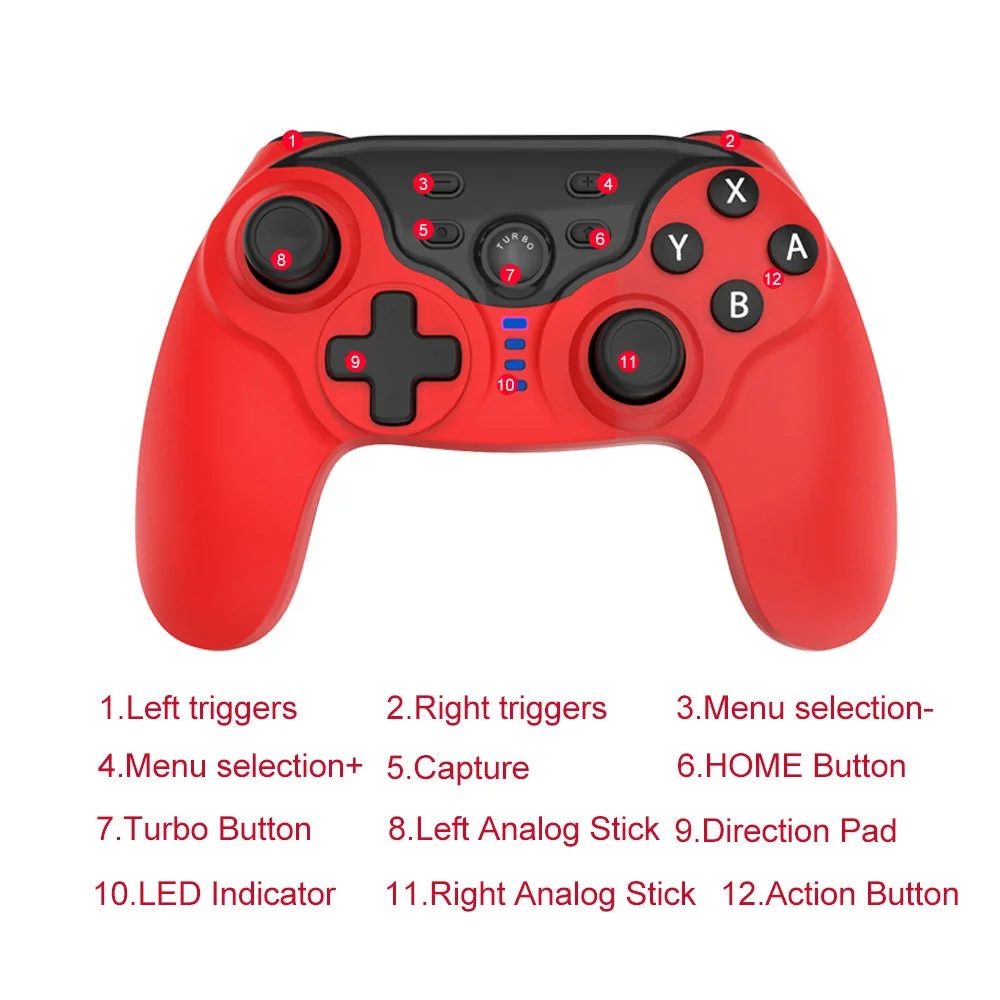 Беспроводной игровой контроллер Bluetooth Pro игровой джойстик Joypad Turbo для Nintendo Switch Lite для N-Switch консоли для ПК
