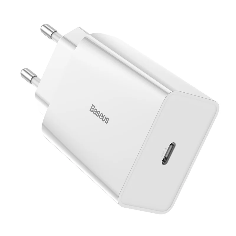 Baseus мини USB зарядное устройство 18 Вт Quick Charge 3,0 для iPhone11 XS XR Быстрая зарядка PD3.0 AFC FCP для samsung S10 Phone быстрое зарядное устройство - Тип штекера: Single Tyep-C  White
