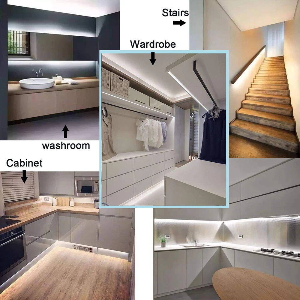 

12V adapter 2835 motion sensor light kit Motion sensor LED Night light Bed Cabinet Stairs light motion sensor light for closets