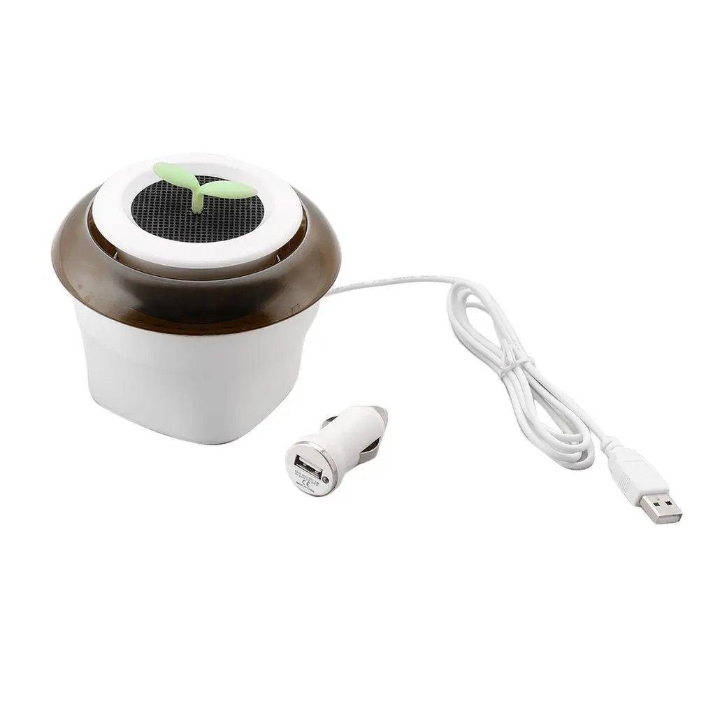 

Portable USB Car Air Purifier Negative Ion Air Purifier Car Ionizer Anion Air Cleaner Office Home Flowerpot Freshener