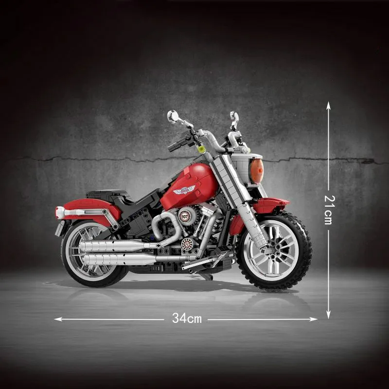 Новые игрушки для мальчиков с толстыми мотоциклами, совместимы с Technic harleying fatboy 10269, строительные блоки, игрушки для детей