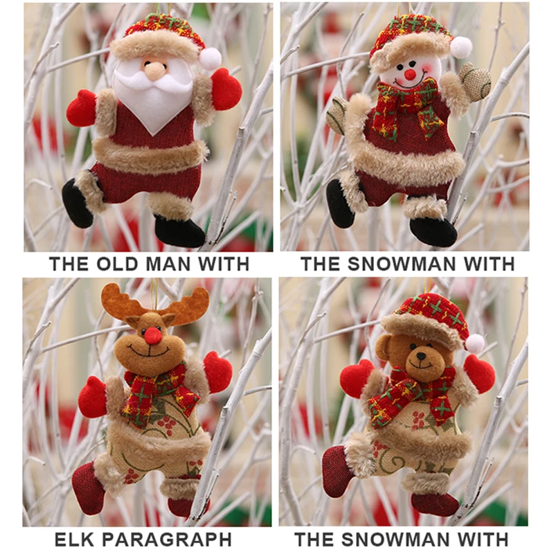 Рождественские украшения Рождественский подарок Санта Клаус Снеговик Дерево Игрушка Кукла висячие украшения для дома Рождественская елка подвеска
