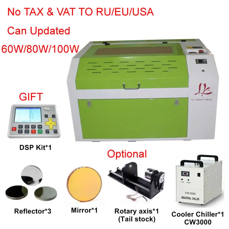 Laser 6040 4060 60W CO2 Engraver Engraving Cutting Machine with LCD control panel and Honeycomb board |