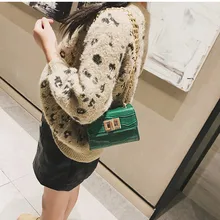 Маленькая сумка через плечо из кожи аллигатора для детей, модная однотонная маленькая квадратная сумка на плечо для маленьких девочек, Повседневная сумка-мессенджер с пряжкой и цепочкой