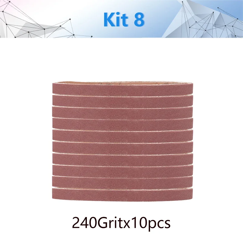 Grit 240 10 шт. шлифовальная лента мульти-зернистая шлифовальная бумага 330x10 мм шлифовальная лента для угловой шлифовальной машины ленточная шлифовальная машина абразивный инструмент - Цвет: Grit 240