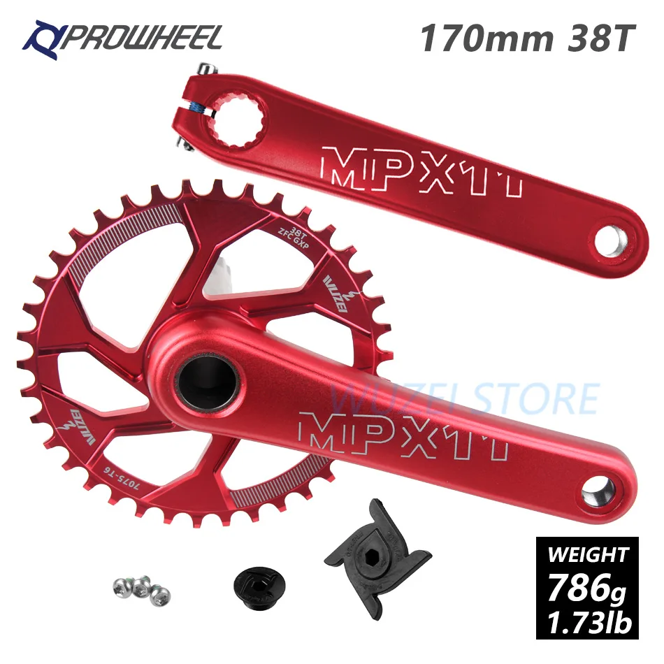 PROWHEEL MPX11 Кривошип горного велосипеда цепное колесо 170/175 мм/30/32/34/36/38 T звезды MTB велосипед диаметра окружности болтов для SRAM GXP XX1 X9 модными принтами XO X01 - Цвет: 170mm Red 38T