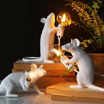 

Modern Mouse Desk Lamp LED E12 220V Resin Mouse Table Lamps LED Night Lights for Room Decor Table Desk Light EU/AU/US/UK Plug