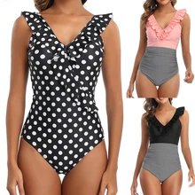 Special Price Sexy Women's One-piece Swimsuit Retro Swimsuit V-neck Swimwear Ruffle Printed Swimsuit Slimming High Waist Swimsuit 2020 Summer Special Price Sexy Women's One-piece Swimsuit Retro Swimsuit V-neck Swimwear Ruffle Printed Swimsuit Slimming High Waist Swimsuit 2020 Summer