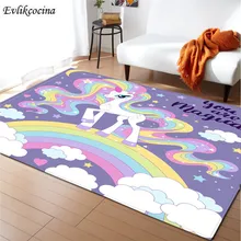 Радужный Единорог Alfombras Para La Sala абсорбирующий коврик для ванной открытый яркий коврик Dormitori ковер Tapete Grande