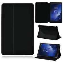 Чехол для планшета Alcatel 1T 7 10/3T 8 10/A3 10, чехол для 7 дюймов/8 дюймов/10 дюймов, кожаный флип-чехол, чистый черный защитный чехол + ручка