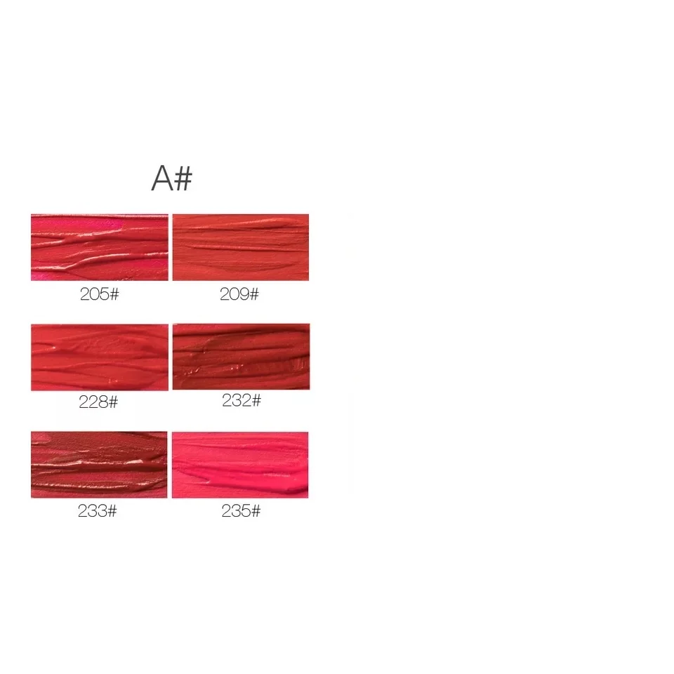 Настоящий бархатный блеск для губ, набор, стойкая жидкая матовая губная помада, водостойкая, модный макияж, косметика телесного цвета, 6 штук - Цвет: A
