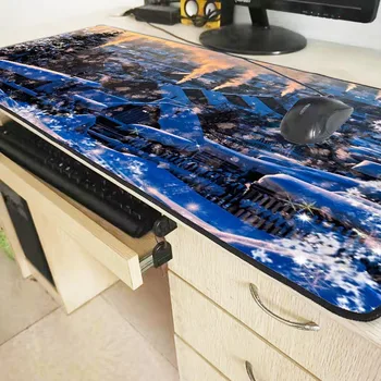 

XGZ House Tree with Snow Scenery Large Gaming Mouse Pad Lock Edge Mat for Laptop Computer Keyboard Desk CSGO XXL
