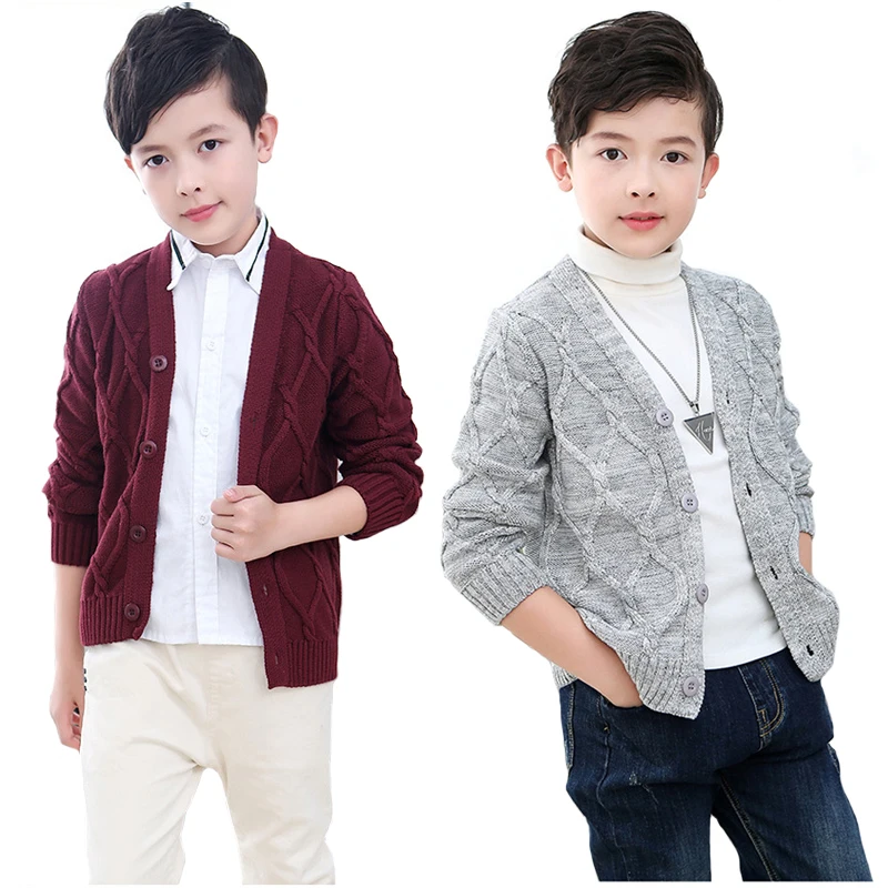 Tanio Hot sprzedaży wiosna jesień chłopcy sweter jednolity kolor utrzymać