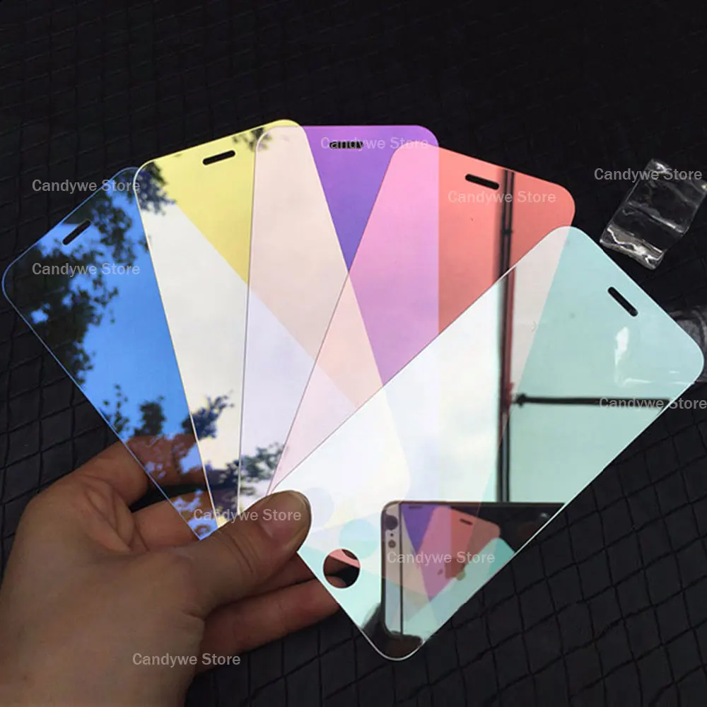 9H красочное зеркало Закаленное стекло протектор экрана для iPhone X XR XS 11 Pro Max SE 2020 6 6S