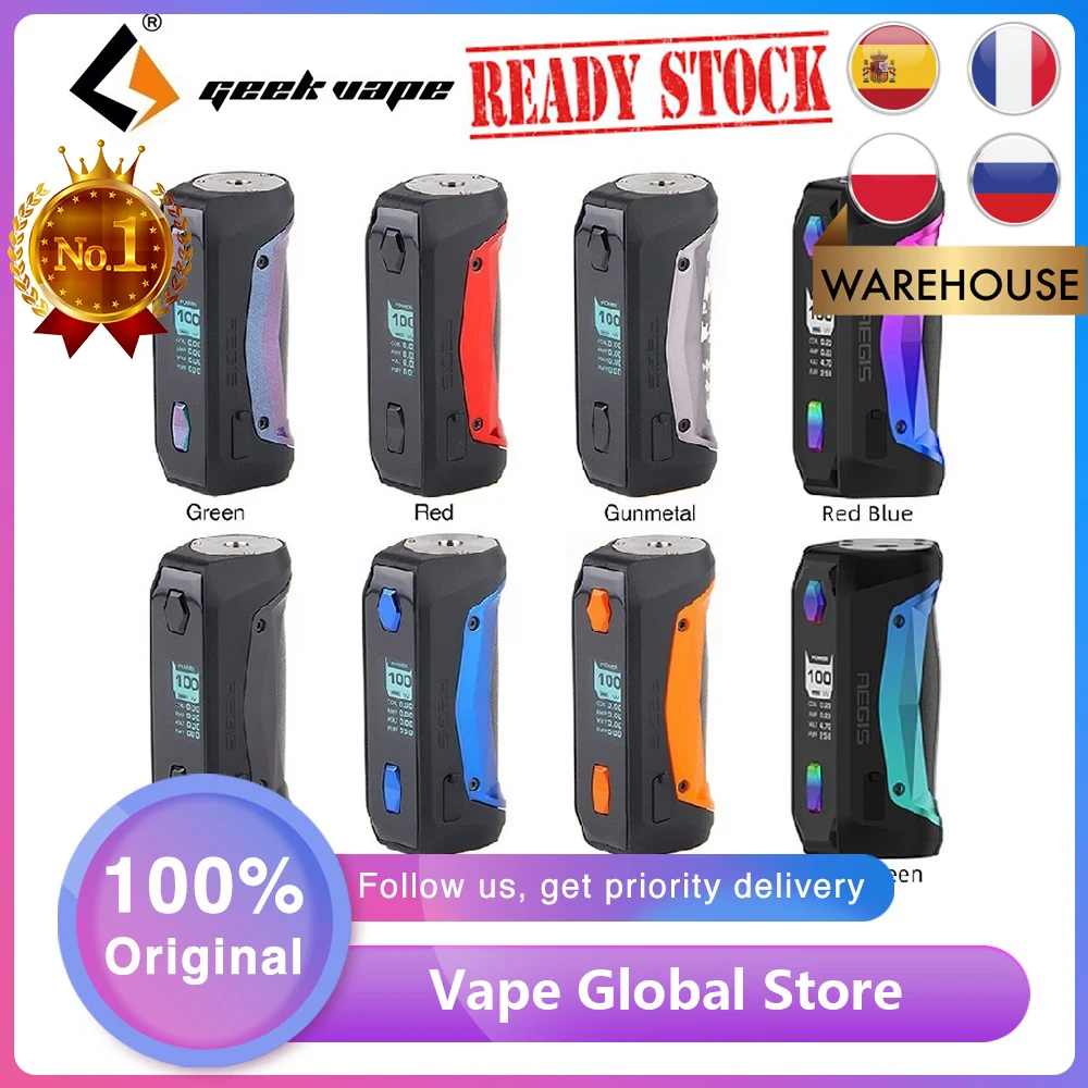 Мод Geekvape Aegis Solo 100 Вт с новейшим чипсетом AS электронная сигарета вейп TC бокс мод VS