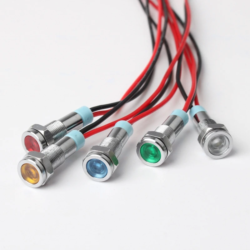 

12mm Indicator Light Metal Strip Line Waterproof Signal Power Supply Work Bright LED Light 24V