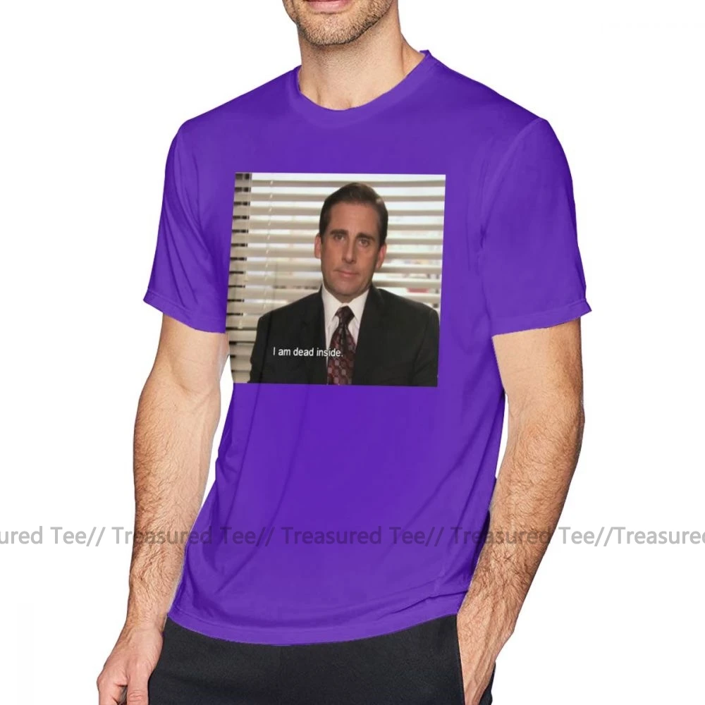 Офис, ТВ футболка, Офисная футболка, забавные мужские футболки, летняя футболка с коротким рукавом, 6xl, 100 хлопок - Цвет: Purple