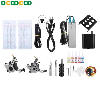 

Starter Tattoo Machine Kit Set 2 Types Professional Power Tattoo Kit Liner Shader Tattoo Machine Permanent Makeup