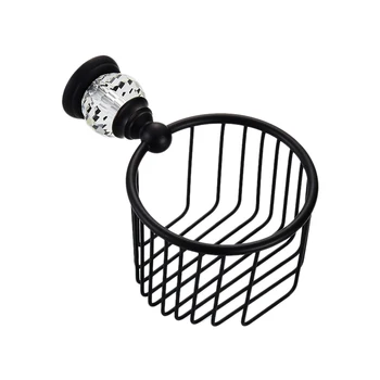 

WSFS Hot European Crystal Black Paper Towel Rack Copper Bathroom Pendant Retro Paper Towel Paper Towel Box Hand Paper Roll Paper