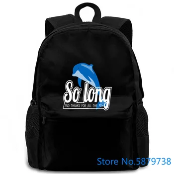 

So Long And Thanks For All The Fish Print Sound Activated Led Hipster Cool women men backpack laptop travel school adult