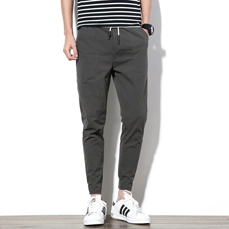 

White Wall-Style Autumn Capri Pants MEN'S Casual Pants Large Size 9 Points Skinny Pants