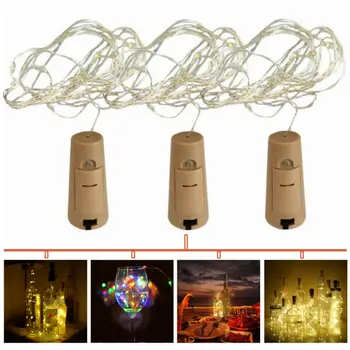 

20 LED Bottle Fairy String Lights Battery Cork Shaped Christmas Wedding Party 2m