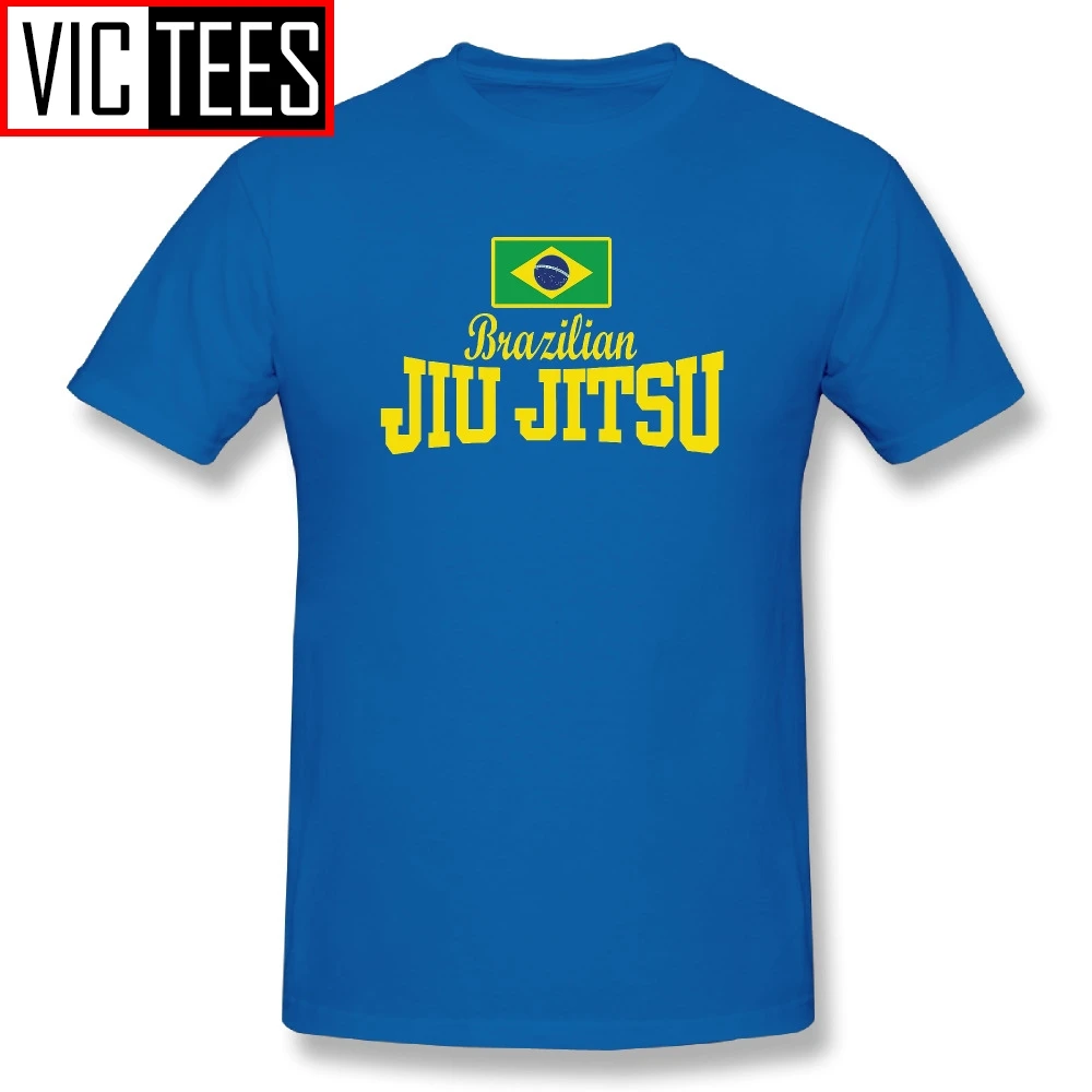 Мужские футболки, флаг, текст, BJJ, дзюдо, бразильский джиу джитсу, футболки, бренд, мужские, модные футболки - Цвет: Синий