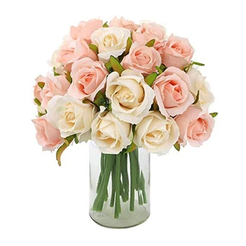 

High Quality 2 Pcs Handmade Rose Flowers Bouquet 24 Heads for Home Bridal Wedding Party Decoration MD88
