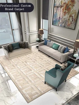 

European and American luxury high and low needle wool plus silk custom FF carpet, customizable color / size / logo
