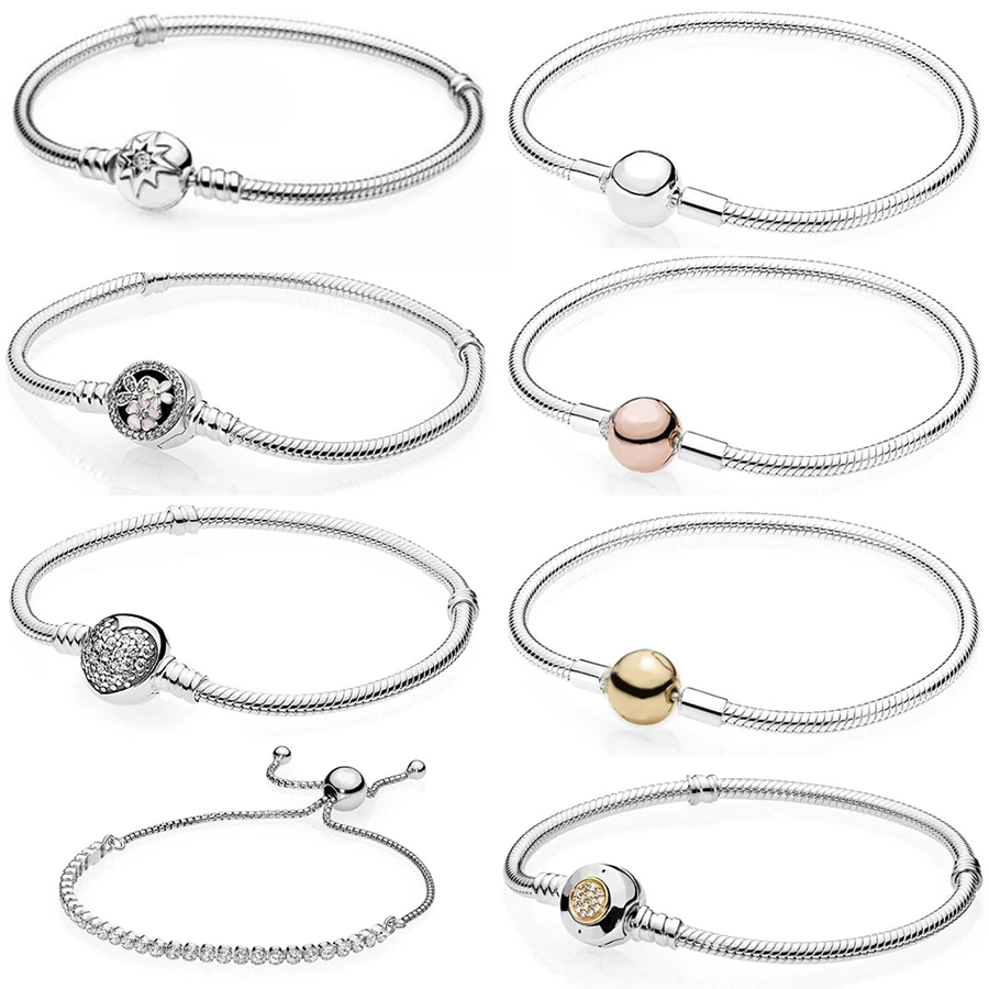 Kaufen NEUE 925 Sterling Silber klassische armband gold Klar CZ Charm Bead fit DIY Die kristall Armbänder Schmuck fabrik großhandel