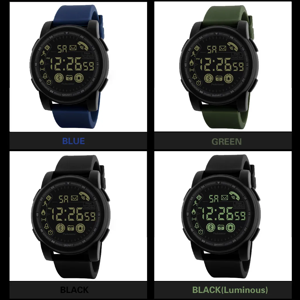 Men Sport Watches Fitness Tracker Waterproof Bluetooth Smart Watch Pedometer for Android iOS Wrist Clock Reloj Hombre homme