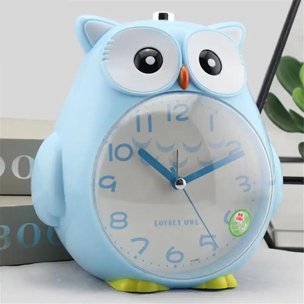 Baby Snooze Function Silence Clock for Childrens Day Cute Owl Shaped Silent Night Light spier Kids Alarm Clock Kids Room Boys,Girls 