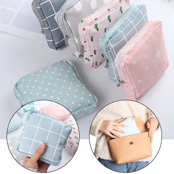 

1PC Multifunctional Waterproof Cotton Cloth Storage Bag Girls Sanitary Pad Bag Credit Card Holder Napkin Towel Case Storage Tool
