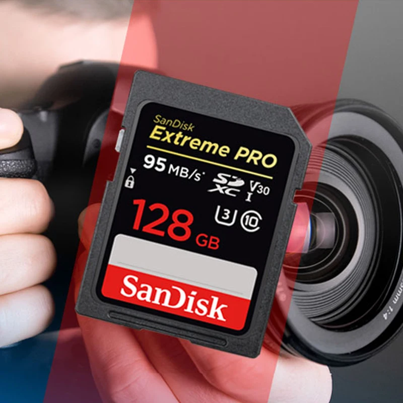 SanDisk Extreme PRO SD UHS-I Card Original SD Flash Card 128GB High Speed Up To Max 95MB/s C10 U3 V30 For Camera