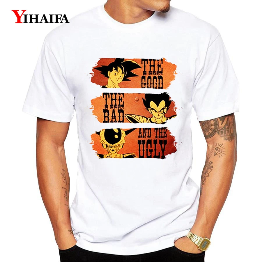 

Mens Womens T Shirt Harajuku Summer Tees Goku Saiyan Dragon Ball Z Graphic Tee Man roupas T-Shirts Unisex White Tops