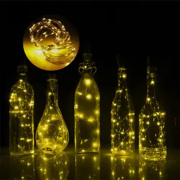 

LED Bottle Stopper Light String Wine Bottle Silver Thread Lamp String Handicraft for Party Wedding Christmas Halloween Bar Decor