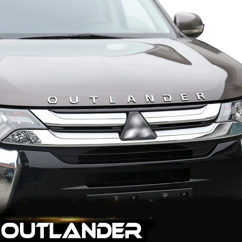 Для Mitsubishi Outlander хромированные автомобильные 3D буквы, капот, эмблема, логотип, наклейки для автомобиля, Стайлинг, автомобильные аксессуары, 3D буквы - Название цвета: OUTLANDER