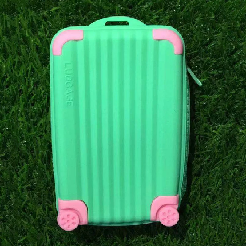 mint green Большой емкости силиконовый кошелек для монет чемоданная форма изменить кошелек женский ключ бумажник для монет Дети Детские подарки - Цвет: mint green