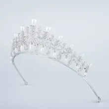 Европа и Америка высокого класса стиль ретро жемчуг Циркон Корона невесты свадьба головной убор Свадебные аксессуары Принцесса Cro