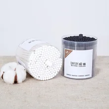 Медицинский ватный тампон с двойной головкой, дезинфицированный, приятный для кожи, мягкий хлопок, шерсть, Очищающий уши носа для дома